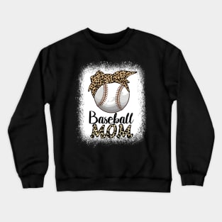 Leopard Baseball Softball Mom Leopard Shirts Mother's Day Crewneck Sweatshirt